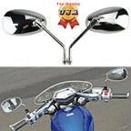 2X Chrome Teardrop Rearview Mirrors for Harley Motorcycle (Cruiser/Chopper)