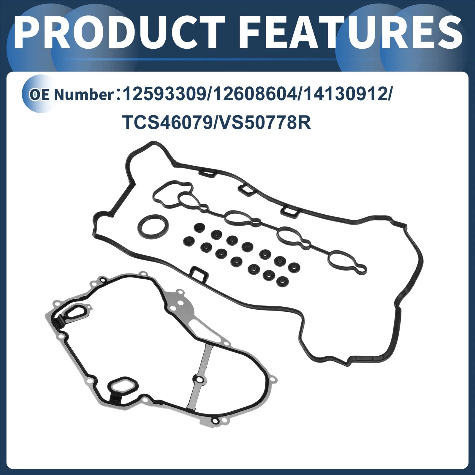Valve Cover Gasket Set for Chevrolet Equinox (2010–2015) 2.4L 12593309