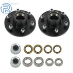Set of 2 Spindle 6 Lug 5.5" Trailer Hub Idler Axle Kit #42 w/Bearing Kit