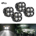 4Pcs 3 Inch LED Work Light Spot Flood Cube Pods for Offroad Vehicles