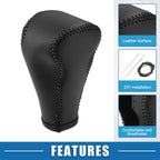 Gear Shifting Knob Cover Trim for Nissan Versa (2013–2016) Faux Leather Black