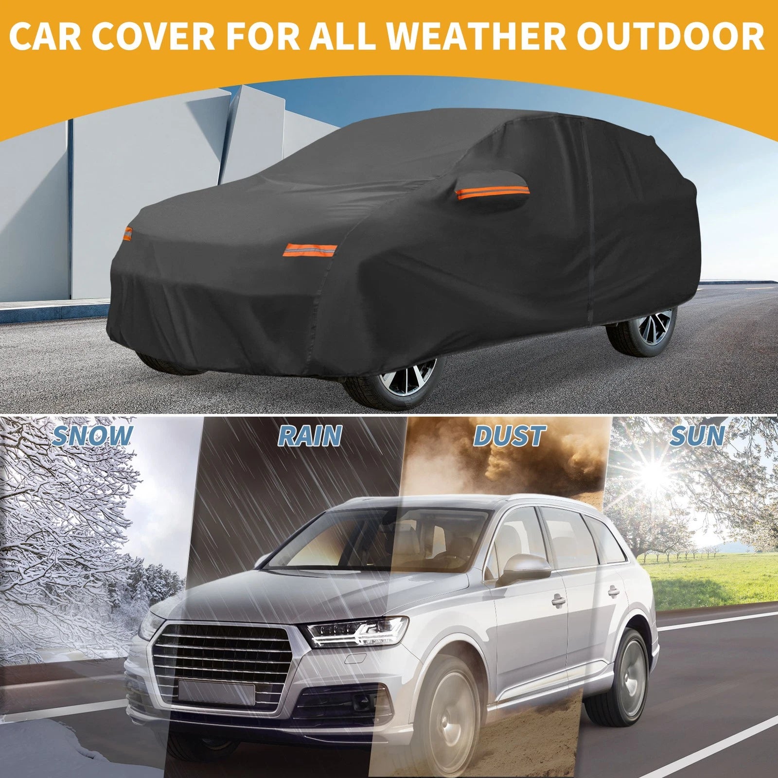 Waterproof Car Cover for Kia Sportage (190T-PU, Black)