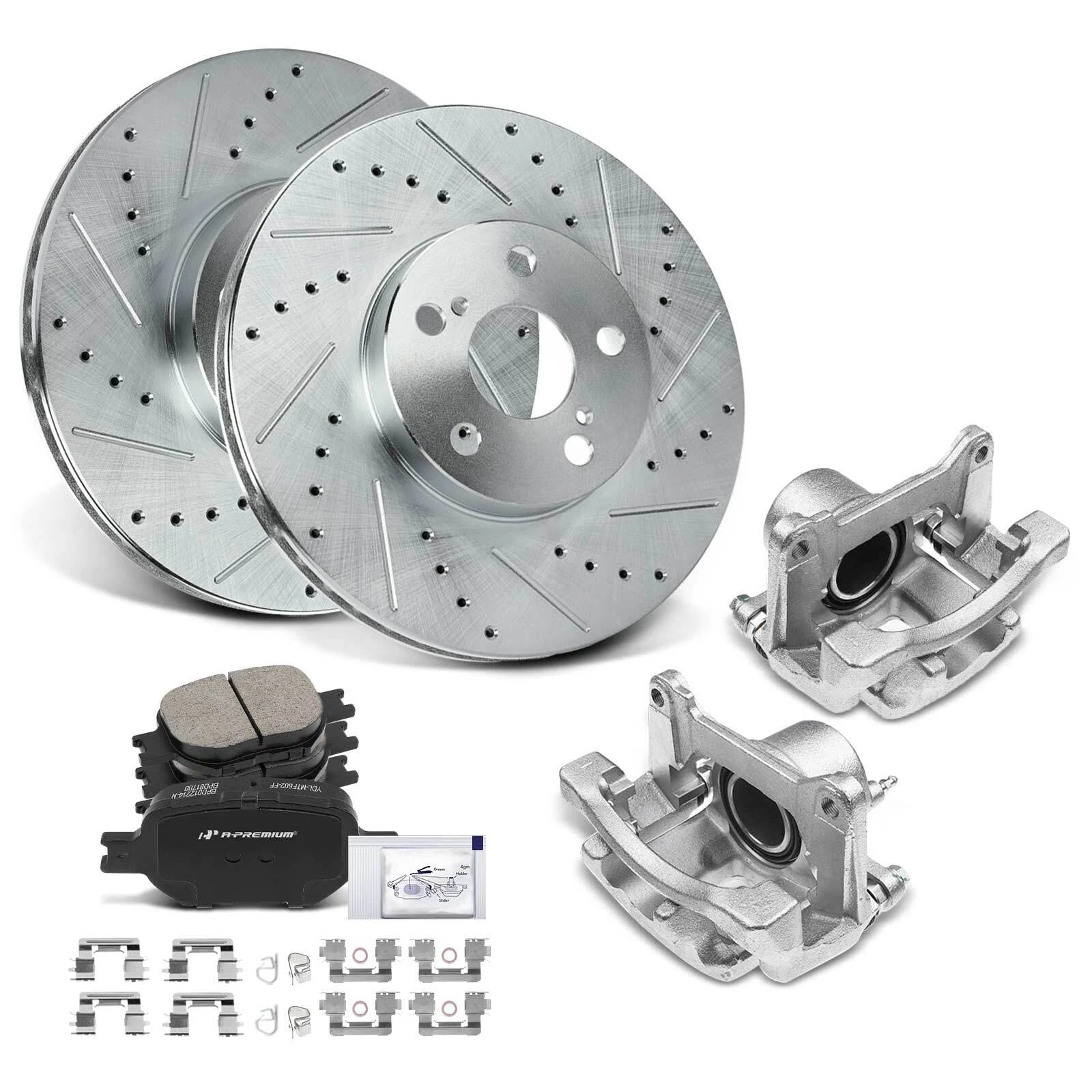 Front Drilled Brake Rotor and Pad Caliper for Scion tC Toyota Celica (2011–2013)