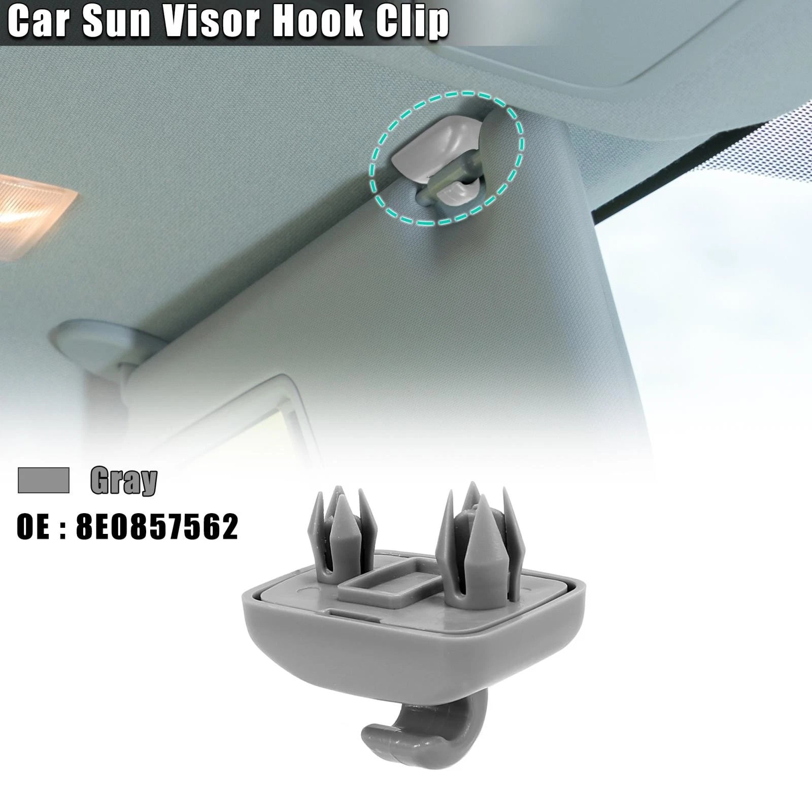 Set of 2 Sun Visor Hook Clips 8U0857562 for Audi RS5 (2013–2015)