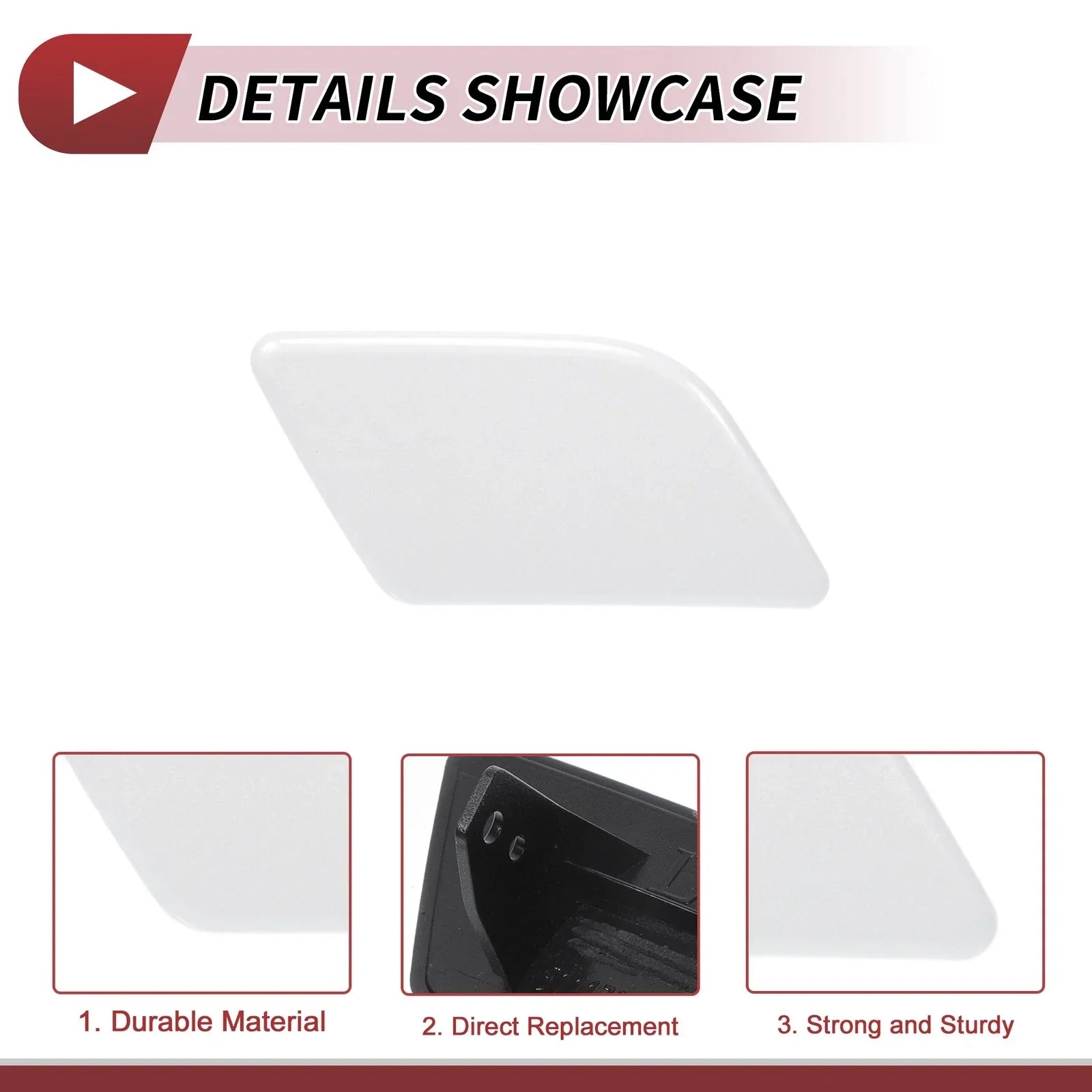 Washer Nozzle Cover Front Left & Right for BMW X1 (2013-2015) White