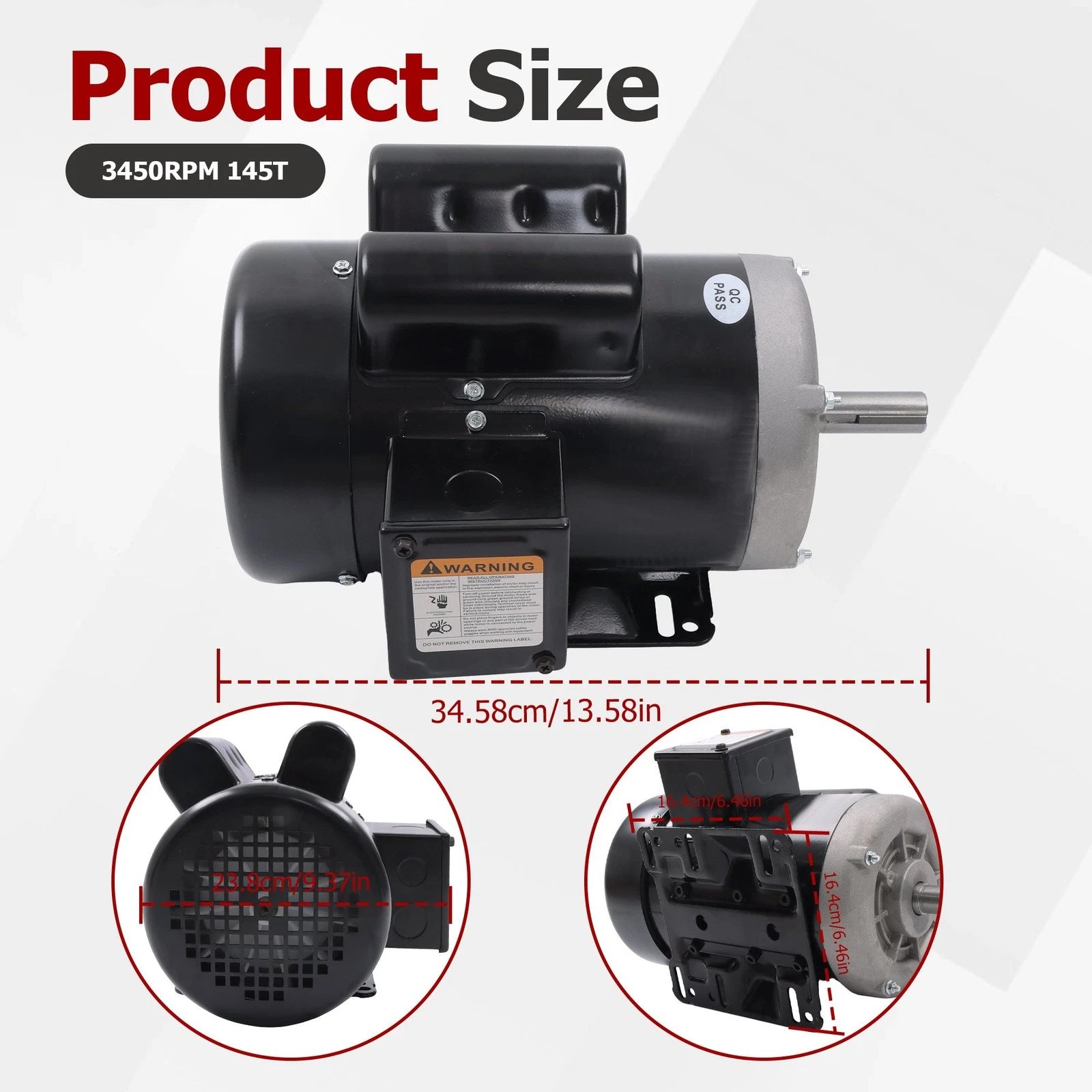 3HP Electric Motor for Farm Equipment (230V, 3450RPM)