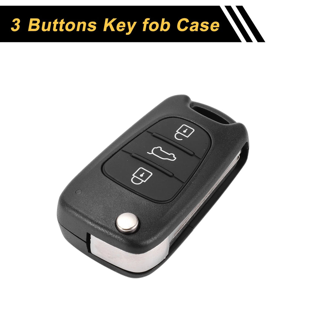 3 Button Key Fob Shell Case for Kia Rio (2013) - Black