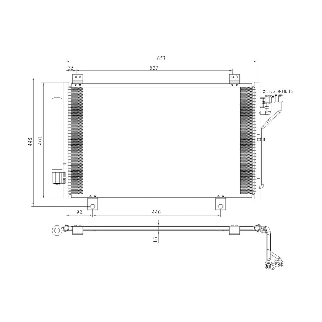 Replacement Aluminum A/C Condenser w/Receiver/Drier (See compatibility Chart)