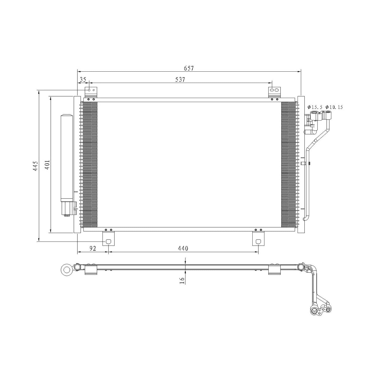 Replacement Aluminum A/C Condenser w/Receiver/Drier (See compatibility Chart)