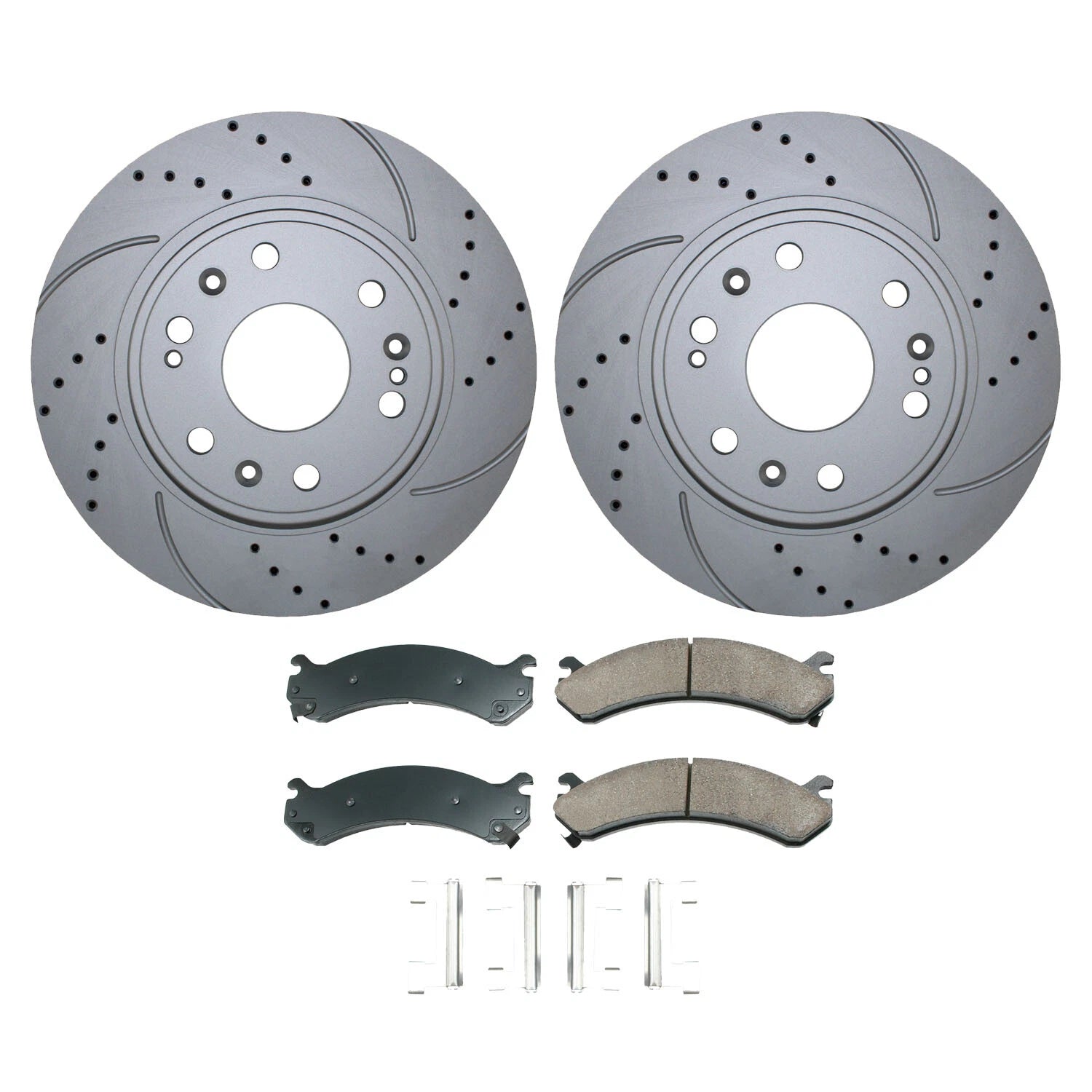 Front Brake Kit with 330mm Drilled Rotors & Akebono Pads for Chevrolet GMC