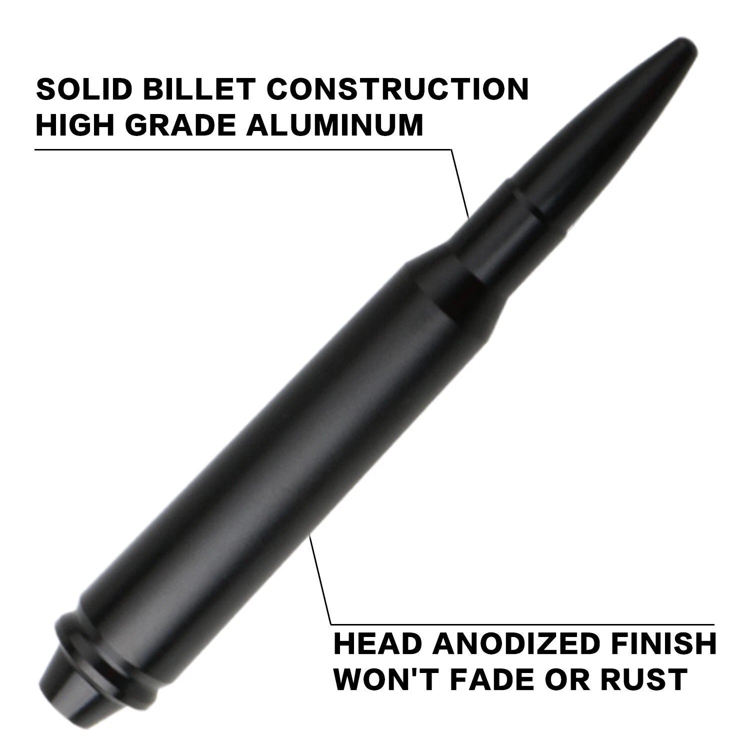 5.7" Black Bullet Antenna Mast for Jeep Wrangler JK/JL Gladiator (2007–2023)