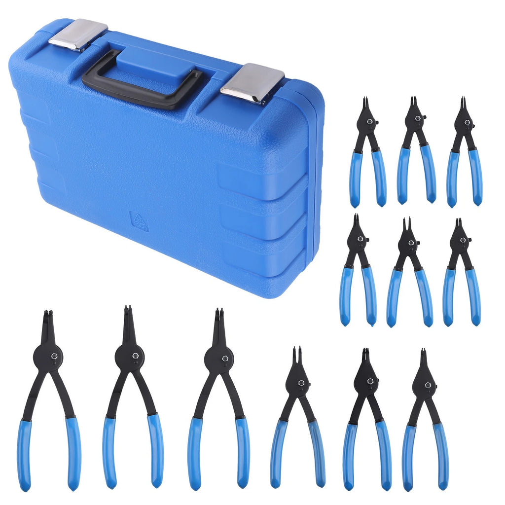 12 PC Snap Ring Pliers Set - Fixed Tip 0° 45° 90°