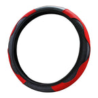 Black Red Universal Microfiber Leather Steering Wheel Cover 15" for SUV