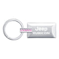 Chrome/Pink Jeweled Rectangular Keychain - Officially Licensed for Jeep Rubicon