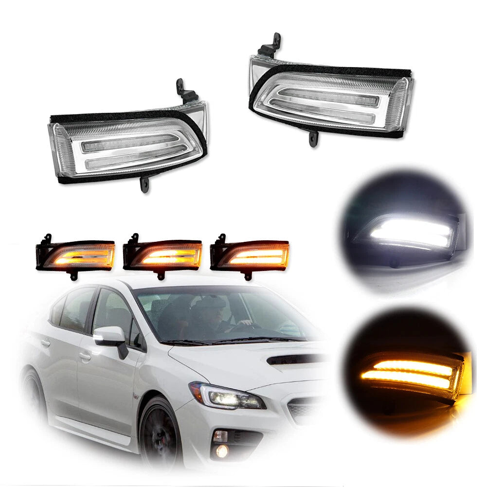 Clear Sequential LED Mirror Signal Lights for Subaru Impreza WRX STi (2012–2021)