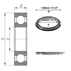 Deep Groove Ball Bearing 105x130x13mm for Scooter Skateboard (1Pc)