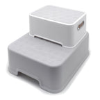 2X Anti-Slip Step Stool for Toddler Kids Bathroom Potty (Gray)