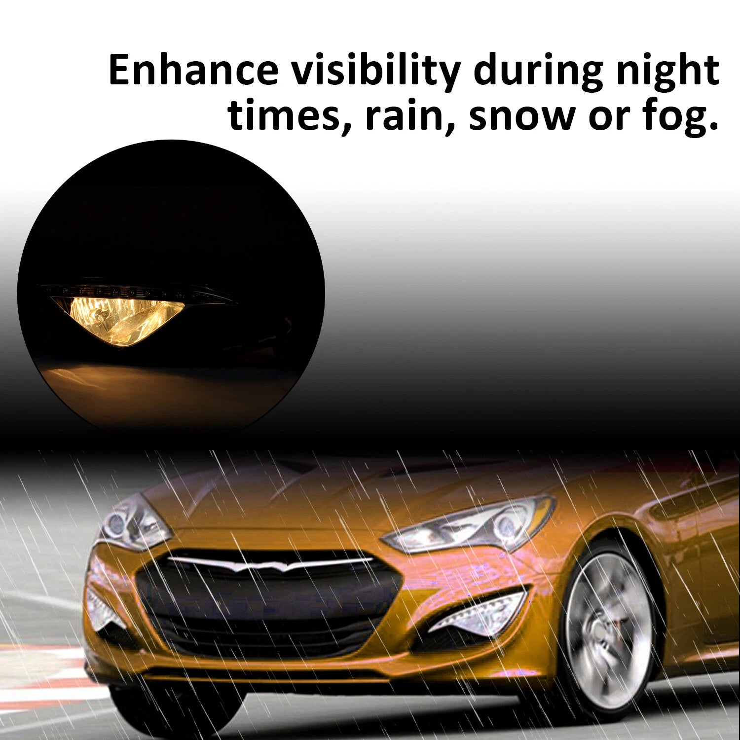 Set of 2 Clear Lens Fog Lights for Genesis Coupe (2013–2017)
