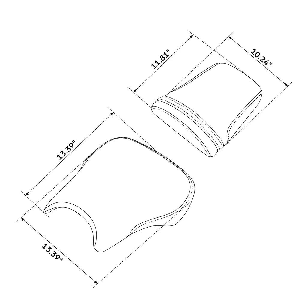 Black Driver & Passenger Seats for Honda CBR600RR (2003–2004)