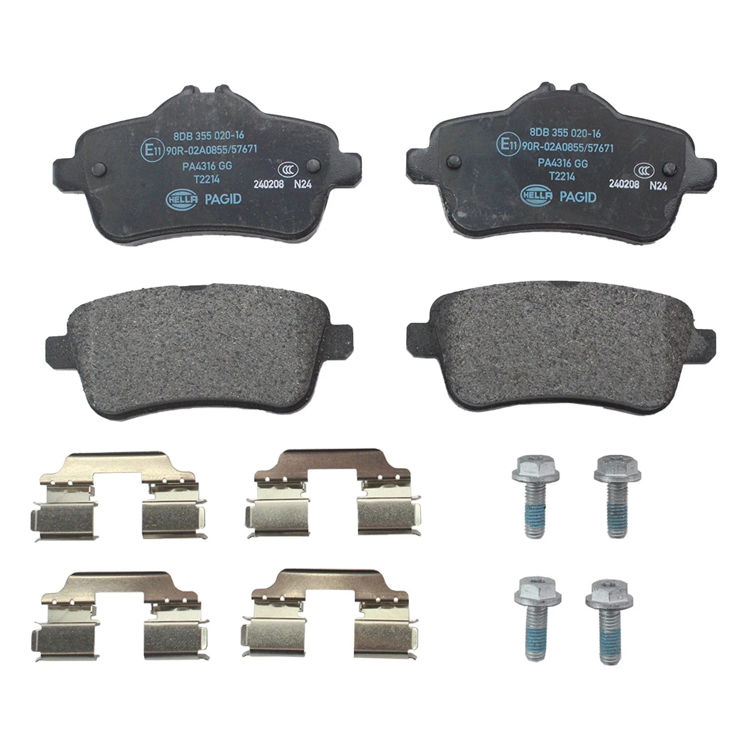 Set of 4 Hella Rear Low-Met Disc Brake Pads for Mercedes X166 (2013–2019)