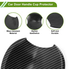 Car Door Handle Cup Protectors for Honda Civic 8th Carbon Fiber Black 4 x Pcs