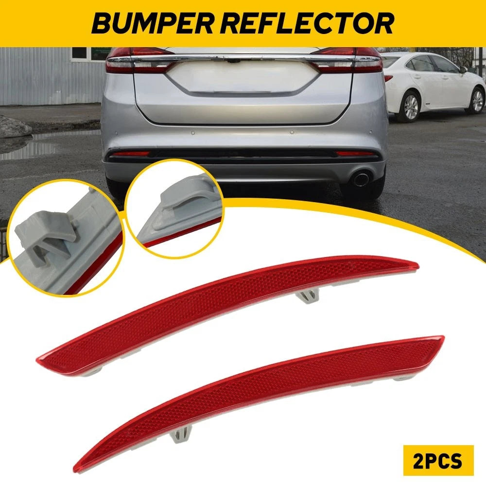 Set of 2 Rear Bumper Reflector Lights for Ford Fusion (2013–2018)