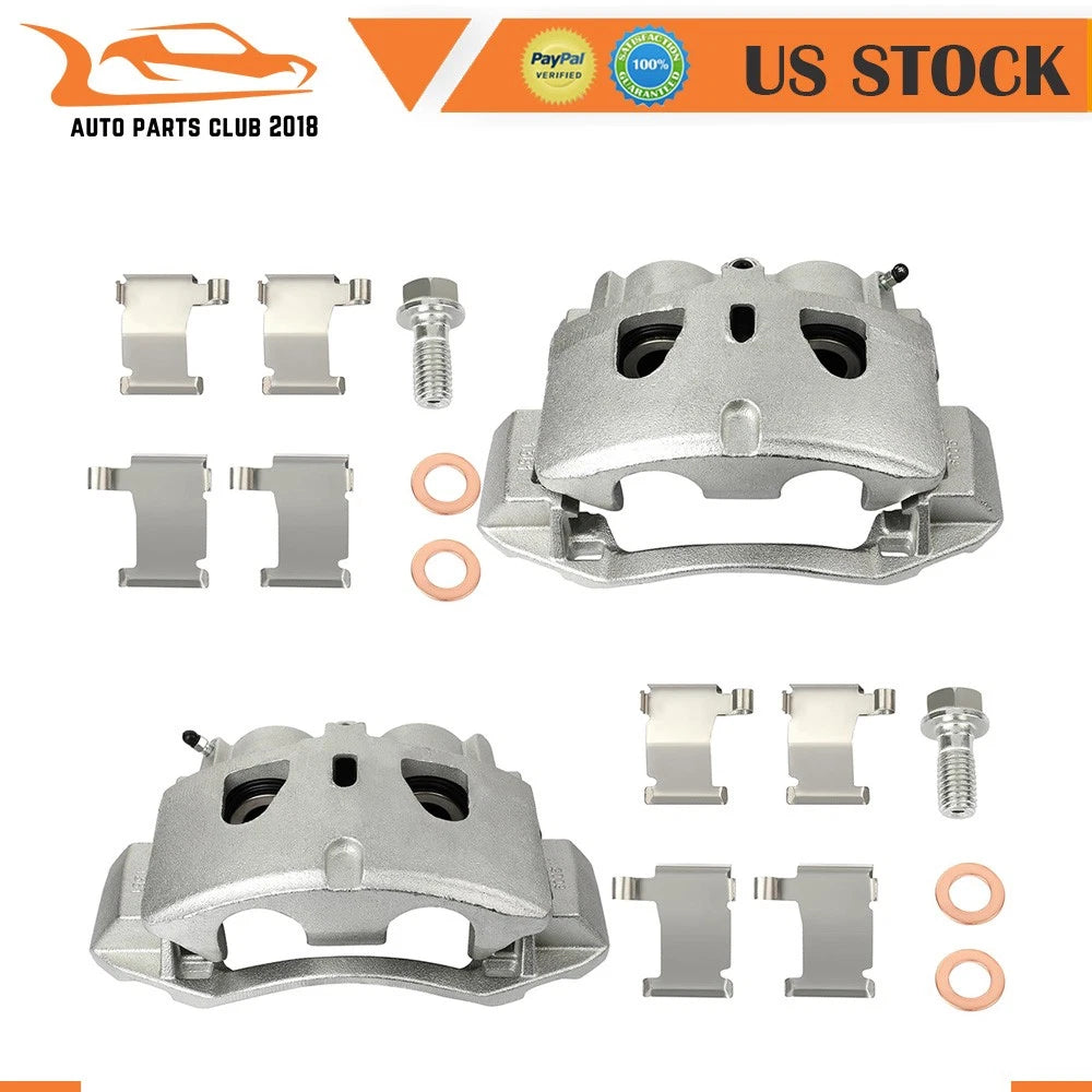 Front Brake Calipers w/ Brackets Dual Piston for GMC Sierra 2500 3500 HD (2011–2017)