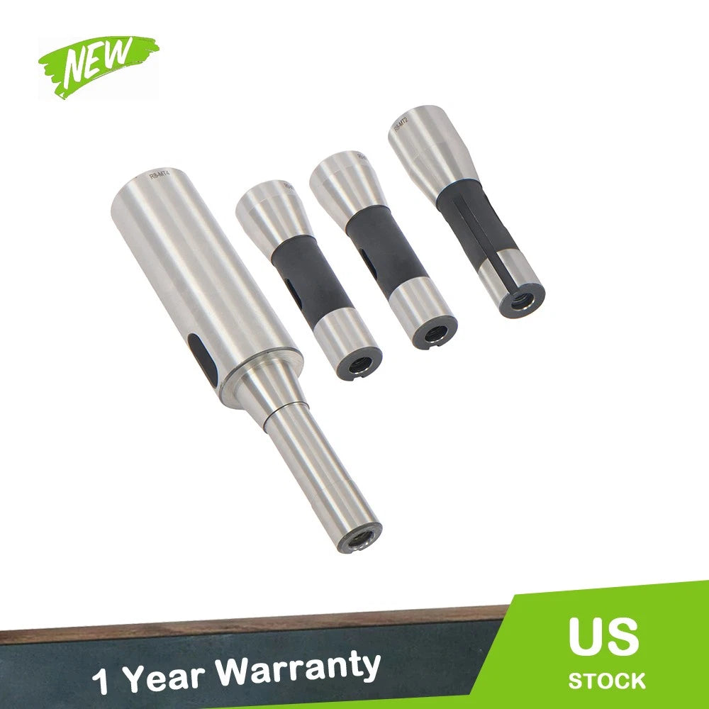 Set of 4 R8 Shank Sleeves for Industrial Machines (1MT–4MT)