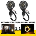 2Pcs Smoked Mini Bullet LED Turn Signal Lights for Motorcycle (12V)