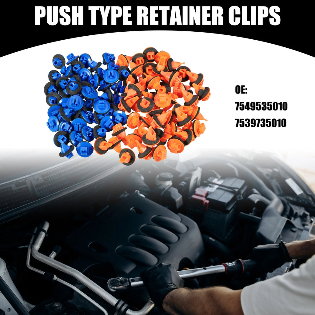Set of 50 Fender Flare Clips No. 7549535010/7539735010 for Toyota 4Runner (2003–2023)