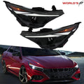 Headlights for Hyundai Elantra (2021–2022) Halogen with LED DRL
