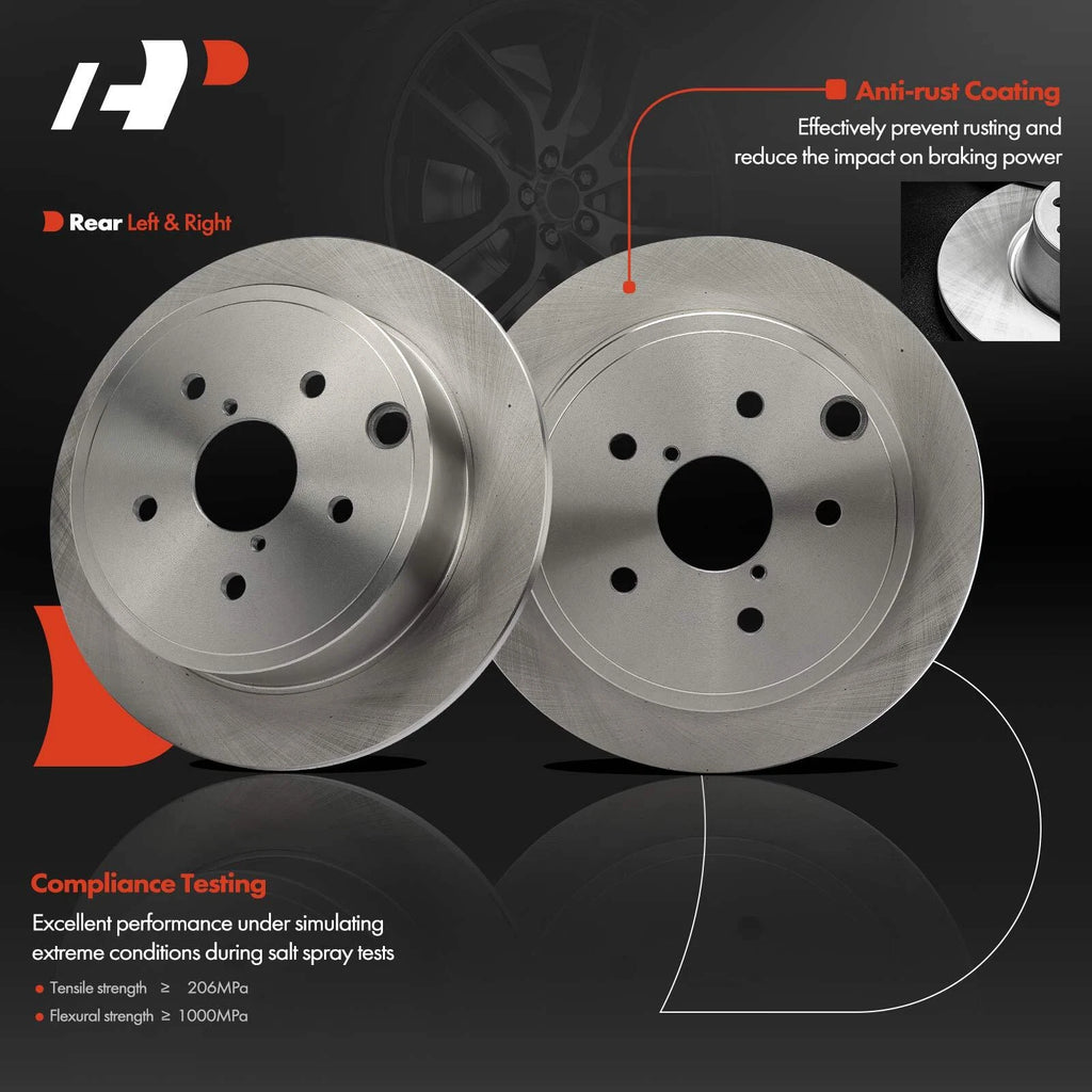 Rear Disc Brake Rotors & Ceramic Pads for Subaru WRX (2015–2021)