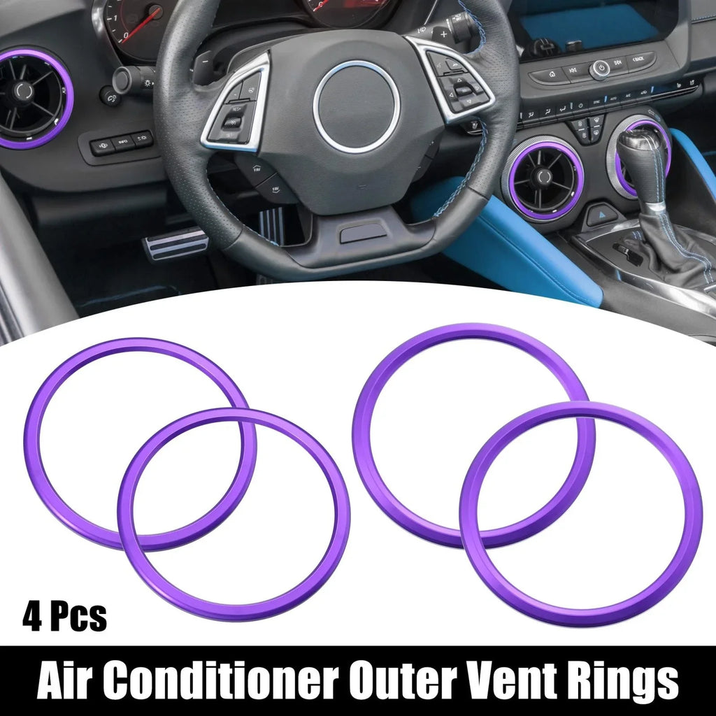 4 x AC Outer Vent Rings Trim Covers for Chevrolet Camaro (2016-2020) Purple