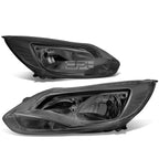 Pair of Smoked Housing Clear Corner Headlights for Ford Focus (2012–2014)
