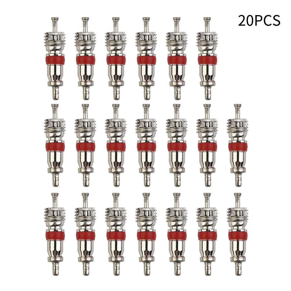 Set of 20 Tyre Valve Core Inserts with Remover Tool for Car Bike Motorcycle
