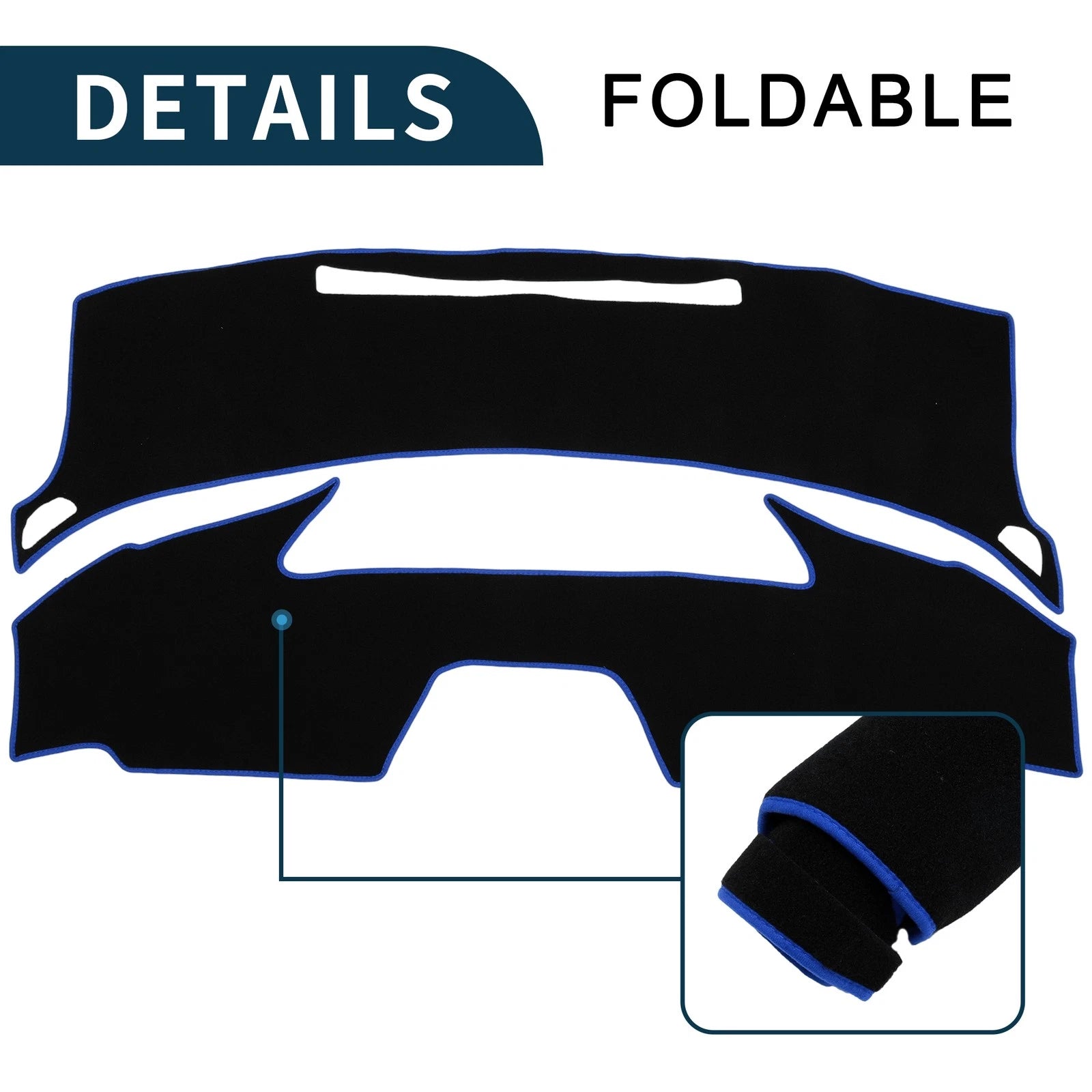 Dashboard Cover Mat for Toyota Prius ZVW55 (2016–2023) Black Blue