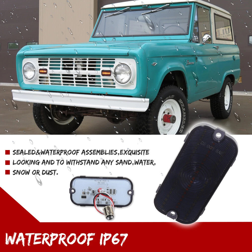 2X Smoked Switchback LED Parking Signal Lights for Ford Bronco (1966–1968)