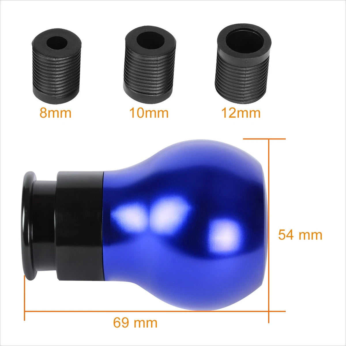6-Speed Manual Shift Knob for J2 Teardrop Shape (Blue) + 8/10/12mm Adapters