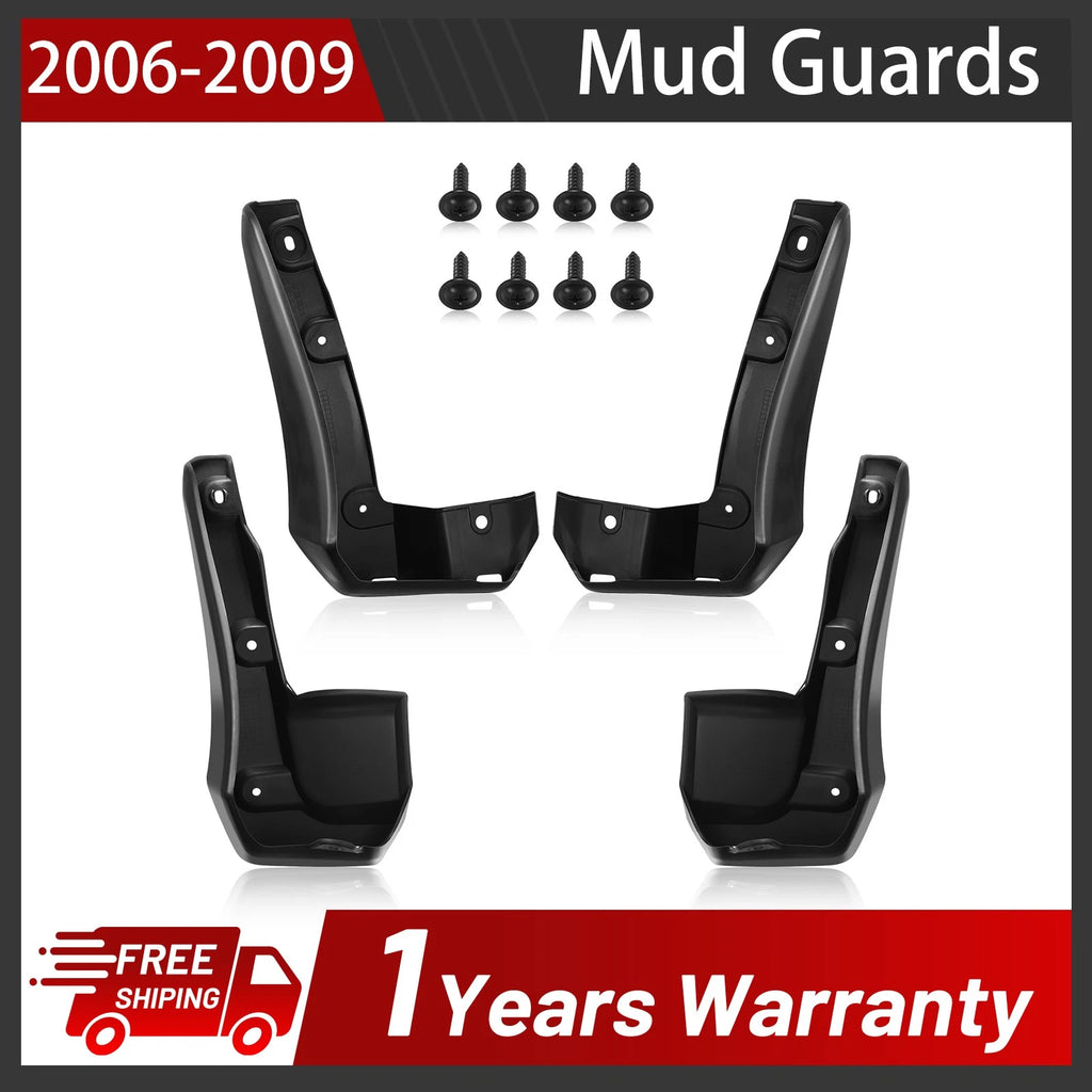 Front & Rear Mud Flaps Splash Guards for 2016–2019 Honda Civic Sedan L4 1.5L (4PC)