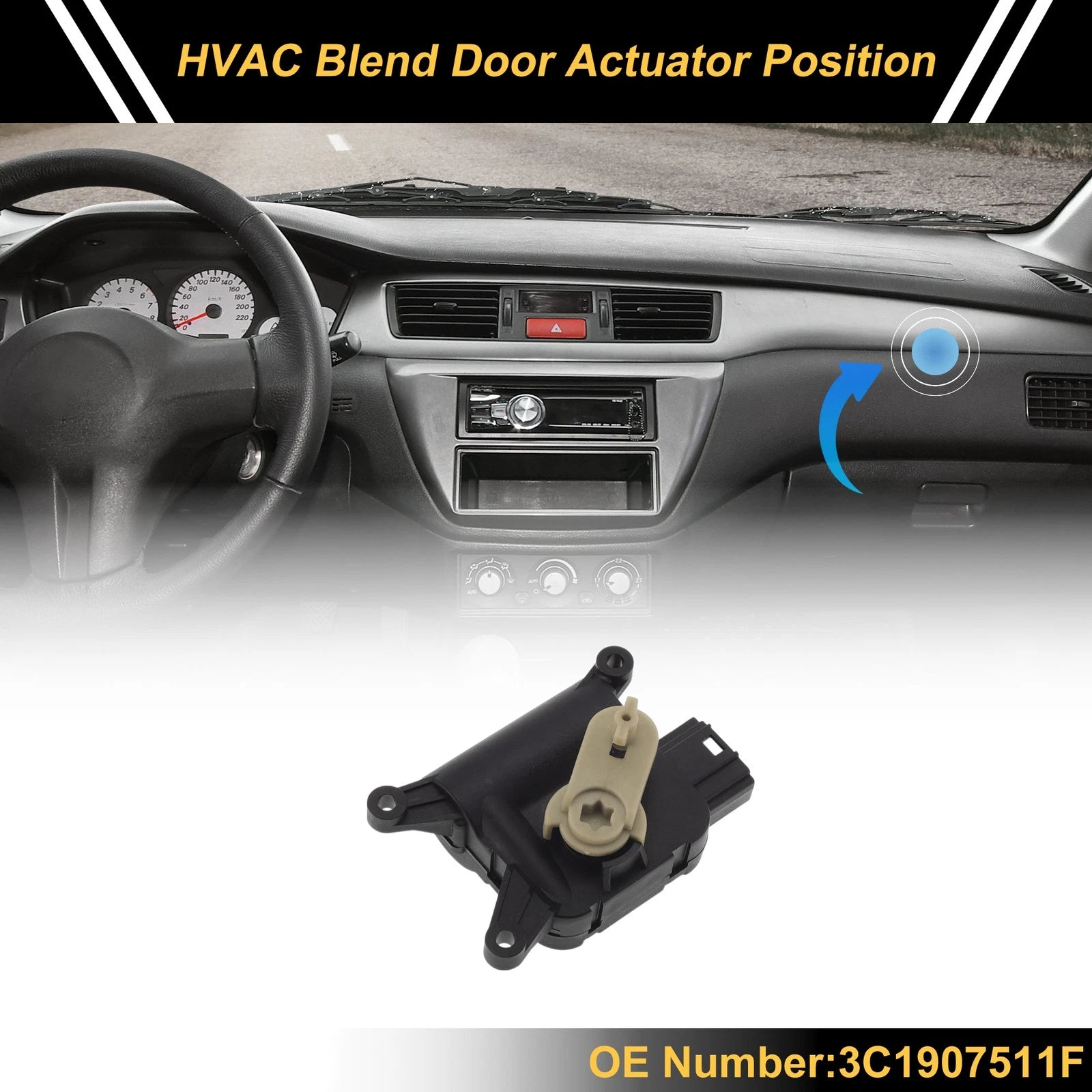HVAC Heater Blend Door Actuator for Volkswagen Passat (2009–2012) No. 3C1907511F