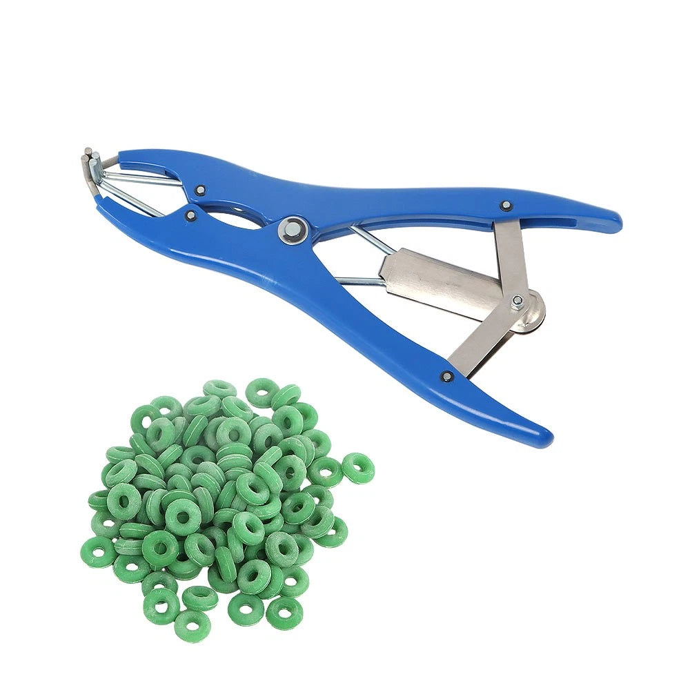 Elastrator Castration Plier +100 Blue Rubber Rings for