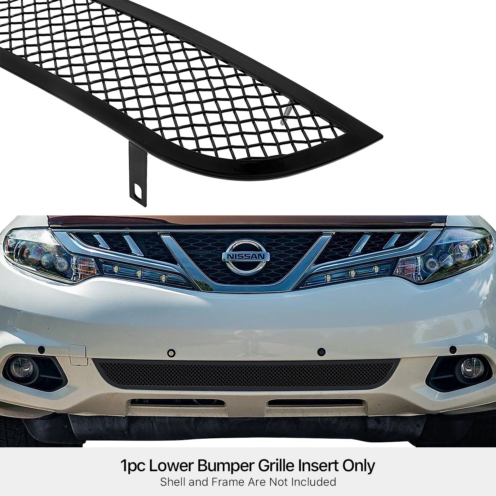 Stainless Black Mesh Grille Insert for Nissan Murano (2011-2014)
