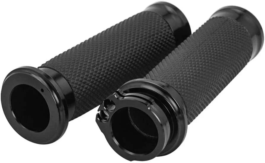 Black 1" 25mm Handlebar Grips for Harley Dyna FatBoy Sportster 1200 883