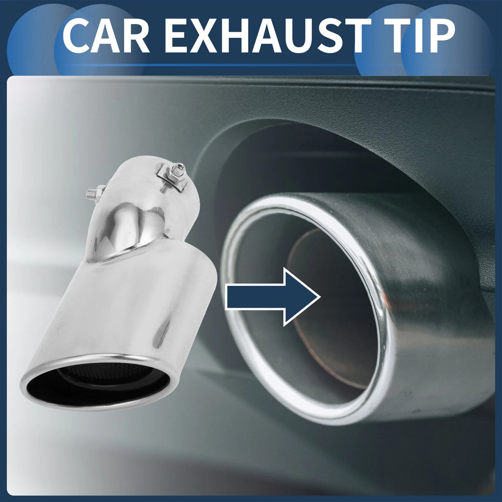 1Pc Slant Exhaust Tip 2.3" Inlet for Honda Civic (2016–2019) Silver Tone