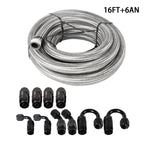 3/8 6AN Nylon Stainless Steel Braided Fuel Line Hose for Universal