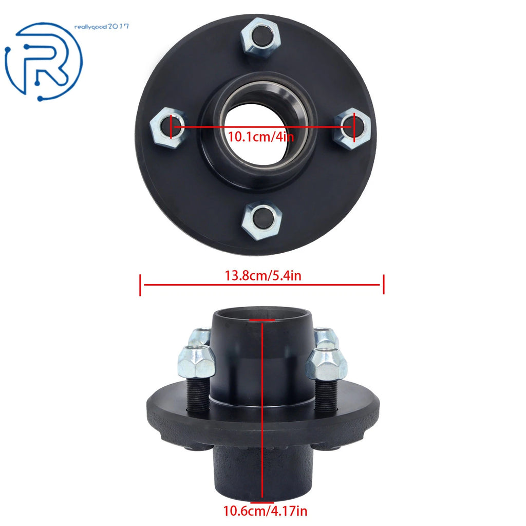 2 Pack Hub Bearing Kits for Boat Trailer 4 on 4" (2000 lbs, 1" Square BT8)