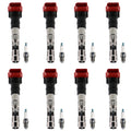 Set of 8 Ignition Coils & U-Groove Spark Plugs for Audi A6 Quattro S4 S5 S6 V8