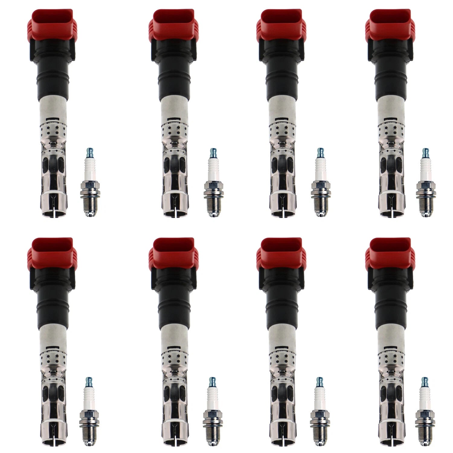 Set of 8 Ignition Coils & U-Groove Spark Plugs for Audi A6 Quattro S4 S5 S6 V8