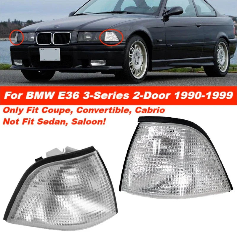 Clear Front Corner Turn Signal Light Lens Cover for BMW E36 (1990–1999)