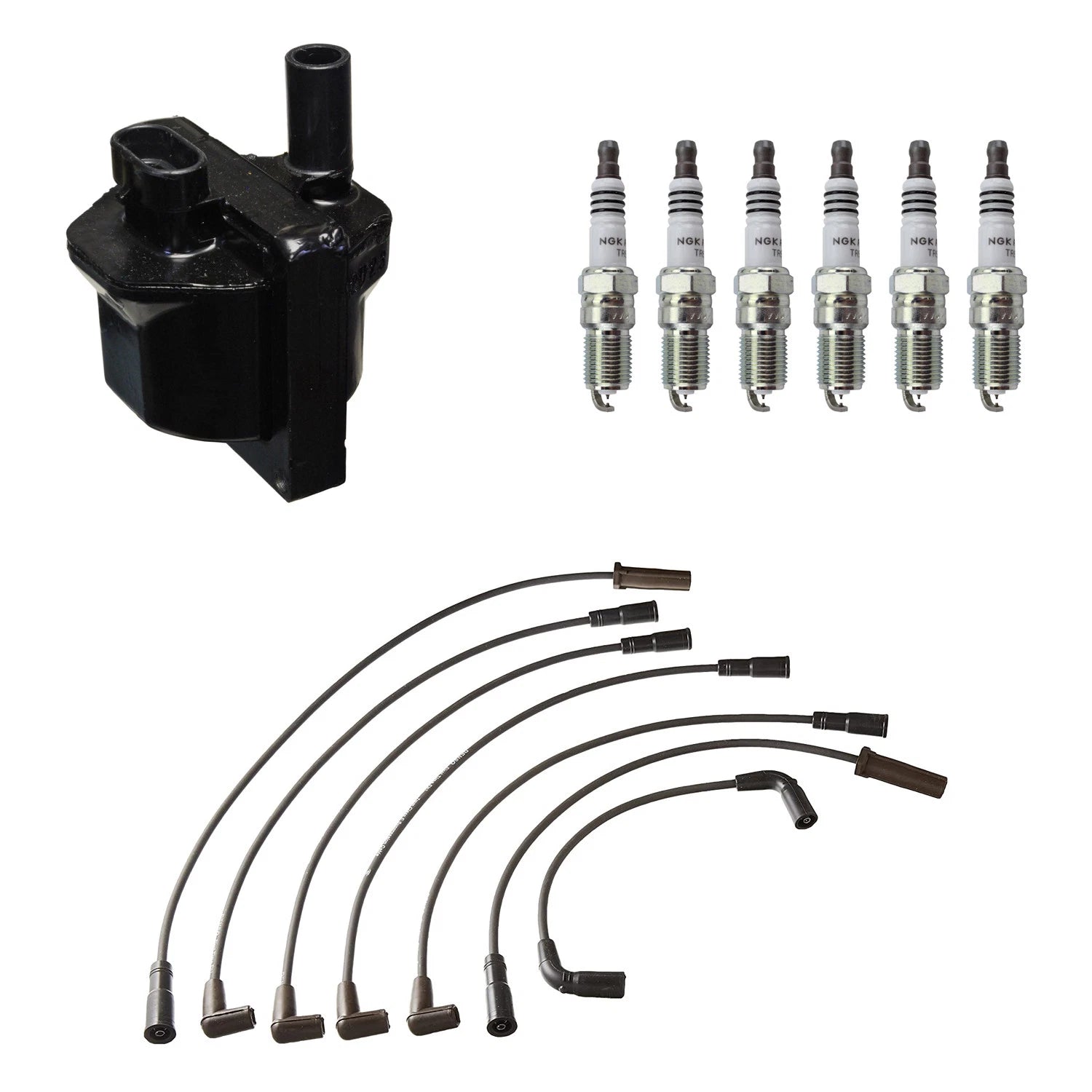 Set of 6 Denso Ignition Coil Wires & NGK Ruthenium Spark Plugs for Blazer Sonoma (1995–2005)